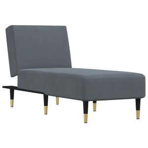 vidaXL Chaise longue fluweel donkergrijs