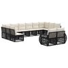 vidaXL Tuinbankenset 12 pcs Zwart en Cream Wit poly rattan