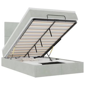 vidaXL Ottoman bed met matrassen en LED's 120x190cm fluweel lichtgrijs