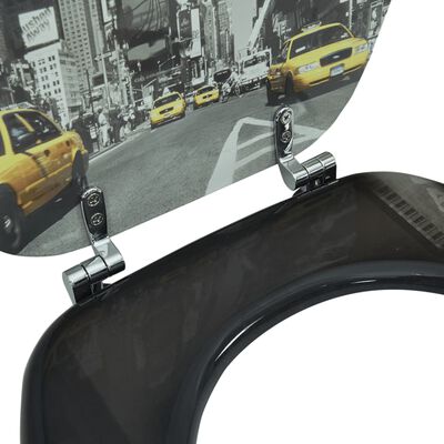 Toiletbril van MDF met New York dessin