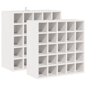vidaXL Wijnrek 2 pcs Wit 56 x 25 x 56 cm Massief grenenhout