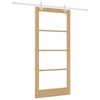 vidaXL Schuifdeur Naturel 93 x 202 cm Massief grenenhout en glas