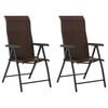 vidaXL Opklapbare stoelen, 2 stuks, bruin polyrotan