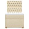 vidaXL Boxspring met matras stof cr&egrave;mekleurig 90x190 cm