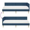 vidaXL Hoekbedframe met Matras Anders met hoofdeinde 2 pcs Blauw Stof