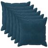 vidaXL Kussensloop 6 pcs HOUTEN Blauw 80 x 80 cm Fluweel