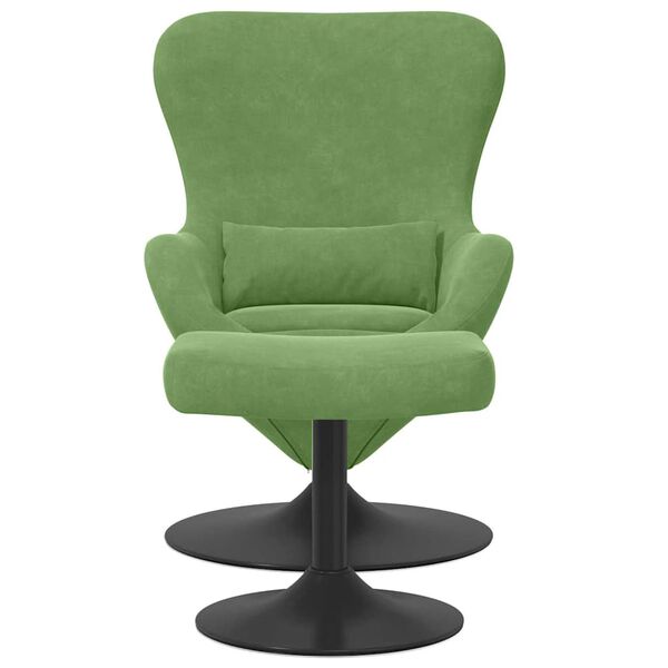 vidaXL Egg Chair met Voetsteun Lichtgroen 63 x 73 x 90 cm Fluweel
