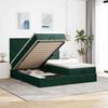 vidaXL Ottoman bed met matrassen 180x200cm fluweel donkergroen