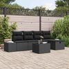 vidaXL Tuin Sofa Set met kussen 6 pcs Zwart 55 x 62 x 69 cm Poly riet