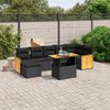 vidaXL 8-delige Loungeset met kussens poly rattan zwart