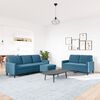 vidaXL 3-delige Loungeset met kussens fluweel blauw
