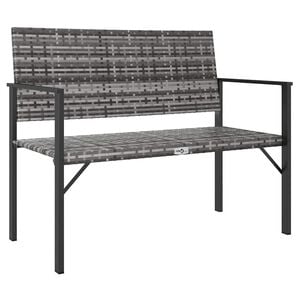vidaXL Tuinbank 2-zits poly rattan grijs
