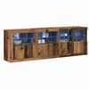 vidaXL LED Sideboard Oudhout 202 x 37 x 67 cm Bewerkt hout