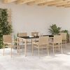 vidaXL Tuin eettafelset 7 pcs Beige poly rattan