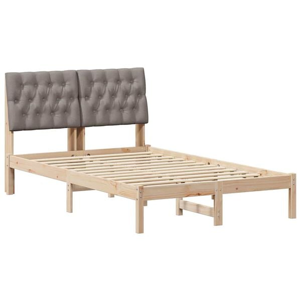 vidaXL Bedframe met Gevoerd Hoofdgedeelte Bruin 120 x 200 cm