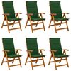 vidaXL Recliner Tuinstoelen 6 st Naturel Massief Acaciahout