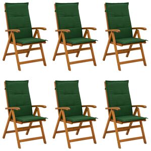 vidaXL Recliner Tuinstoelen 6 st Naturel Massief Acaciahout