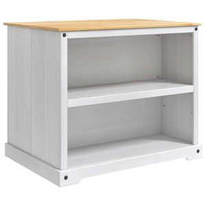 vidaXL Keuken Eiland Set 2 st Wit en Honing Was 112 x 77 x 91,5 cm