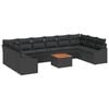 vidaXL Tuinbankenset 11 st Zwart poly rattan