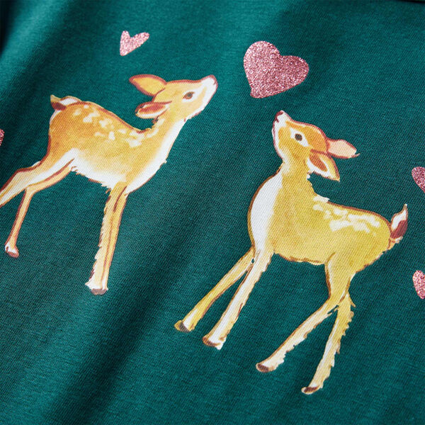 Kindershirt met lange mouwen 92 donkergroen