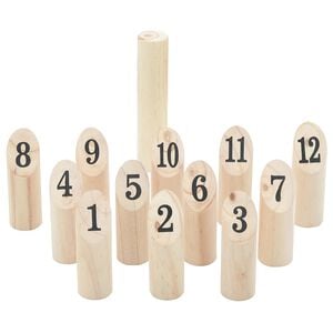 vidaXL 13-delige Nummerkubb spelset met draagtas massief grenenhout
