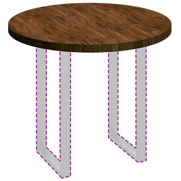 vidaXL Tafelblad Lichtbruin Ø 90 x 4 cm Massief eikenhout