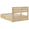 vidaXL Bedframe met lade met hoofdeinde met opslag Bewerkt hout
