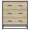 vidaXL Dressoir 68x35x76 cm bewerkt hout en metaal sonoma eikenkleur
