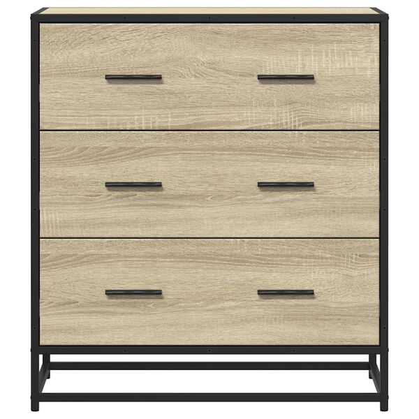 vidaXL Dressoir 68x35x76 cm bewerkt hout en metaal sonoma eikenkleur