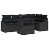 vidaXL Tuin Sofa Set met kussen met opslag 6 pcs Zwart poly rattan