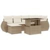 vidaXL 7-delige Loungeset met kussens poly rattan beige