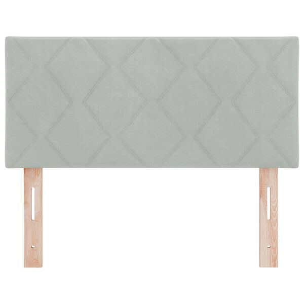 vidaXL LED Hoofdbord met hoofdeinde Lichtgrijs 90 cm Nep Leer