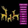 vidaXL Rendierfamilie met 300 LED 3 pcs Warmwit 68 x 26 x 127 cm Stof