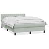 vidaXL Boxspring met matras fluweel lichtgrijs 140x210 cm
