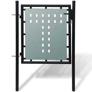 vidaXL Zwarte enkele deur schuttingpoort 100x75 cm