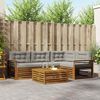 vidaXL Buiten bankenset met kussen 5 pcs Natuurlijk en Lichtgrijs