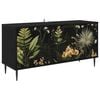vidaXL Tv-meubel RHENEN 102 x 33 x 51 cm Zwart eiken Bewerkt hout