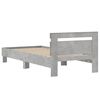 vidaXL Bedframe met hoofdeinde bewerkt hout betongrijs 90x200 cm