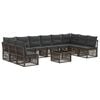 vidaXL Tuinbankenset 11 pcs Grijs poly rattan