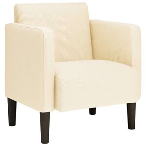 vidaXL Fauteuil met armleuningen 54 cm corduroy stof cr&egrave;mekleurig