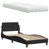 vidaXL Bed met matras stof zwart 80x200 cm