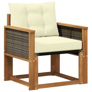 vidaXL Buiten Midden Sofa Massief Acaciahout en Textilene Naturel