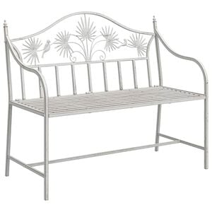 vidaXL Tuinbank Antiek wit 104 x 52,5 x 89 cm Staal