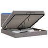 vidaXL Ottoman Bed met Matrassen en LED Taupe 200 x 200 cm Stof