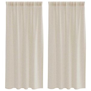 vidaXL Voile Gordijn met gordijnen 2 pcs Zand 175 x 140 cm Polyester