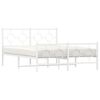 vidaXL Bedframe met hoofd- en voeteneinde metaal wit 135x190 cm