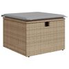 vidaXL Bankstel met kussen met opslag Beige en Licht Grijs poly rattan