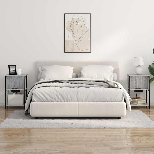 vidaXL Nachtkastje Grijs Sonoma 38 x 31 x 61 cm Bewerkt hout