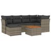 vidaXL 7-delige Loungeset met kussens poly rattan grijs