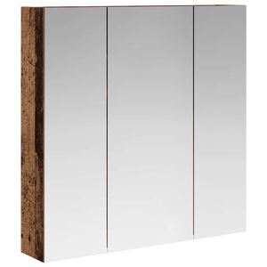 vidaXL Badkamer spiegelkast Oudhout 70 x 14,5 x 70 cm Bewerkt hout